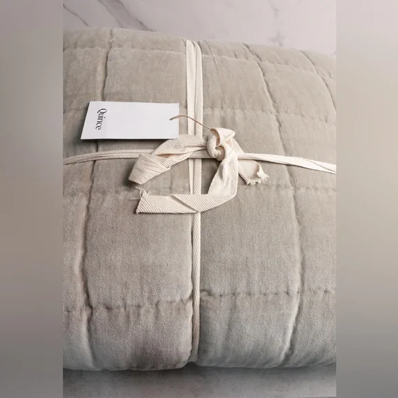 Quince Cotton Velvet Quilt Sham Set Taupe Full/Queen - Thumbnail 2